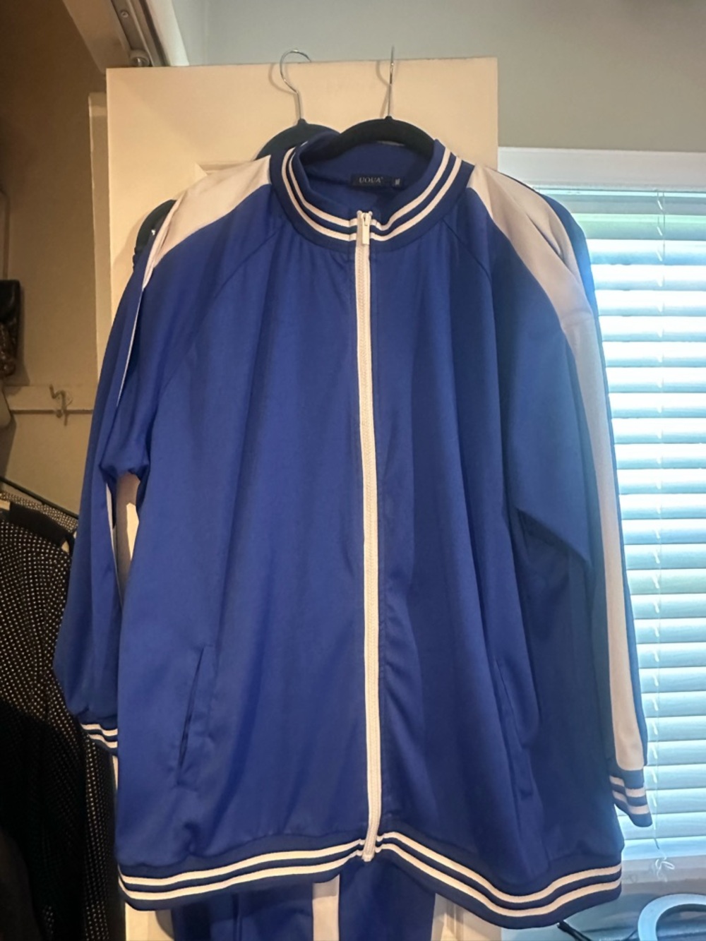 Blue Athletic Track Suit with White Trim - Unbranded